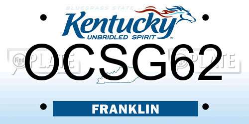 OCSG62 Kentucky License Plate