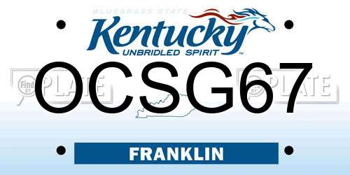 OCSG67 Kentucky License Plate