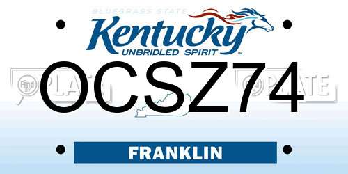 OCSZ74 Kentucky License Plate