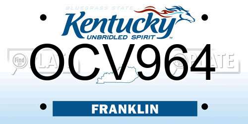OCV964 Kentucky License Plate