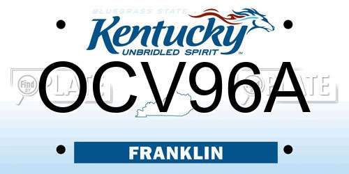 OCV96A Kentucky License Plate