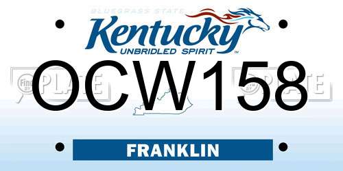 OCW158 Kentucky License Plate