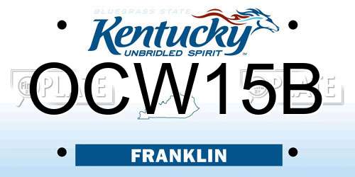 OCW15B Kentucky License Plate