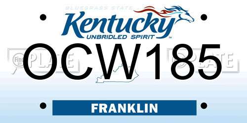 OCW185 Kentucky License Plate