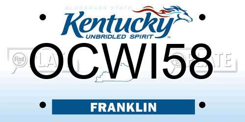 OCWI58 Kentucky License Plate