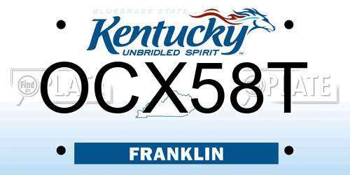 OCX58T Kentucky License Plate