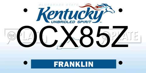 OCX85Z Kentucky License Plate