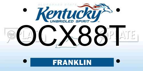 OCX88T Kentucky License Plate