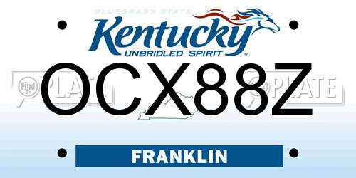 OCX88Z Kentucky License Plate
