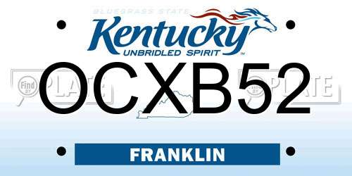 OCXB52 Kentucky License Plate