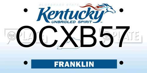OCXB57 Kentucky License Plate