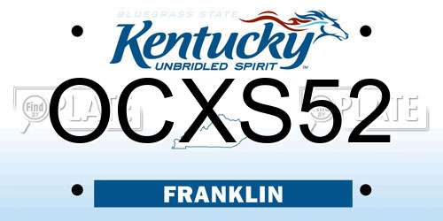 OCXS52 Kentucky License Plate
