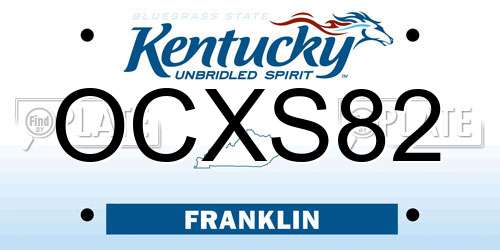 OCXS82 Kentucky License Plate