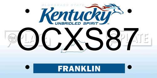 OCXS87 Kentucky License Plate