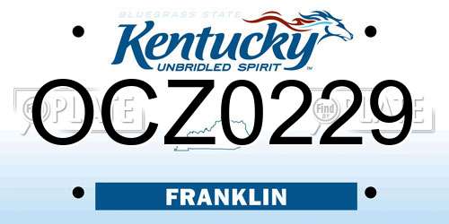 OCZ0229 Kentucky License Plate