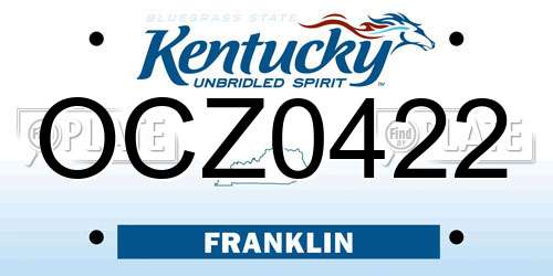 OCZ0422 Kentucky License Plate