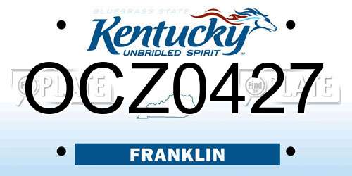 OCZ0427 Kentucky License Plate