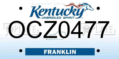 OCZ0477 Kentucky License Plate