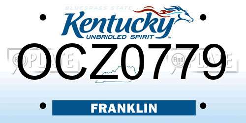 OCZ0779 Kentucky License Plate