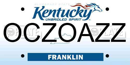 OCZOAZZ Kentucky License Plate