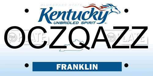 OCZQAZZ Kentucky License Plate