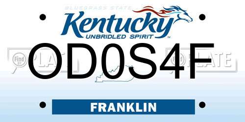 OD0S4F Kentucky License Plate