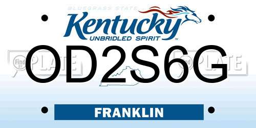 OD2S6G Kentucky License Plate