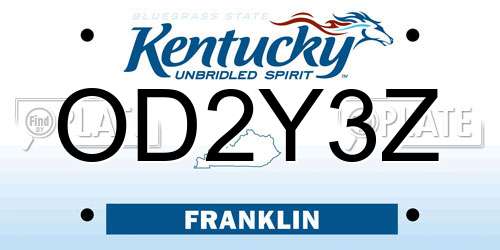OD2Y3Z Kentucky License Plate