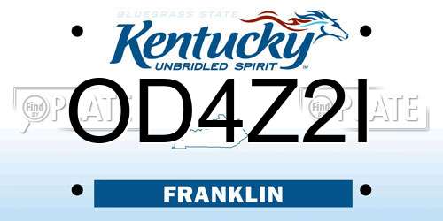 OD4Z2I Kentucky License Plate