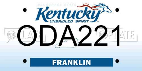 ODA221 Kentucky License Plate
