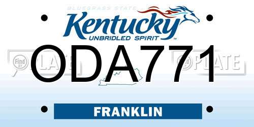 ODA771 Kentucky License Plate