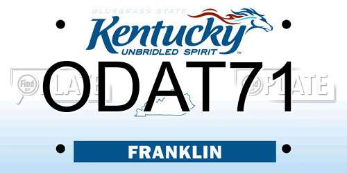 ODAT71 Kentucky License Plate