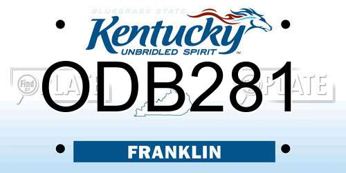 ODB281 Kentucky License Plate