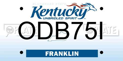 ODB75I Kentucky License Plate