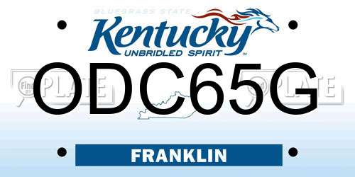 ODC65G Kentucky License Plate
