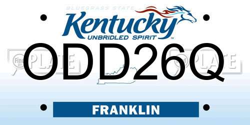 ODD26Q Kentucky License Plate