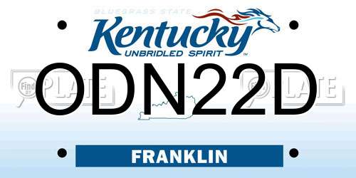 ODN22D Kentucky License Plate