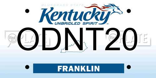 ODNT20 Kentucky License Plate