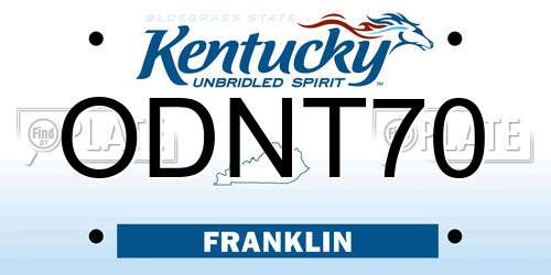 ODNT70 Kentucky License Plate