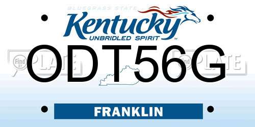 ODT56G Kentucky License Plate