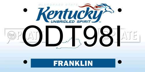 ODT98I Kentucky License Plate