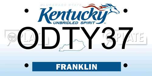 ODTY37 Kentucky License Plate
