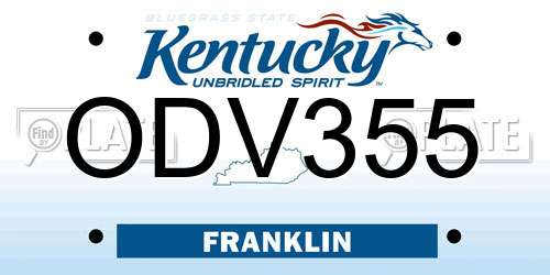 ODV355 Kentucky License Plate