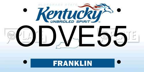 ODVE55 Kentucky License Plate