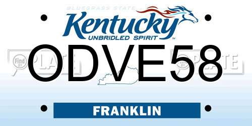 ODVE58 Kentucky License Plate