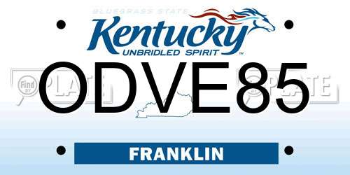 ODVE85 Kentucky License Plate