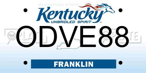 ODVE88 Kentucky License Plate