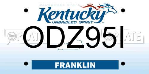 ODZ95I Kentucky License Plate