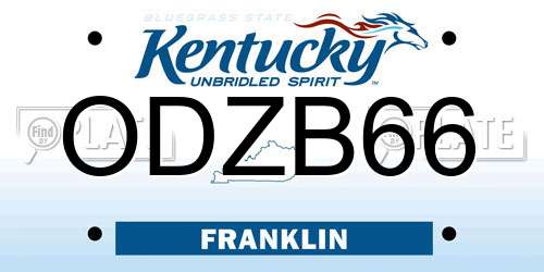 ODZB66 Kentucky License Plate