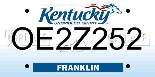 OE2Z252 Kentucky License Plate